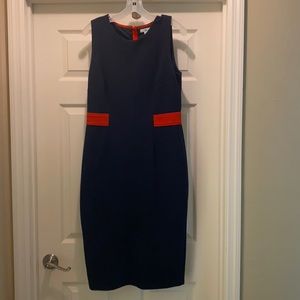 Boden navy and red Primrose Ottoman dress